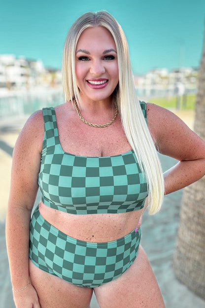 Bali Checkered Swim Top - Southern Divas Boutique