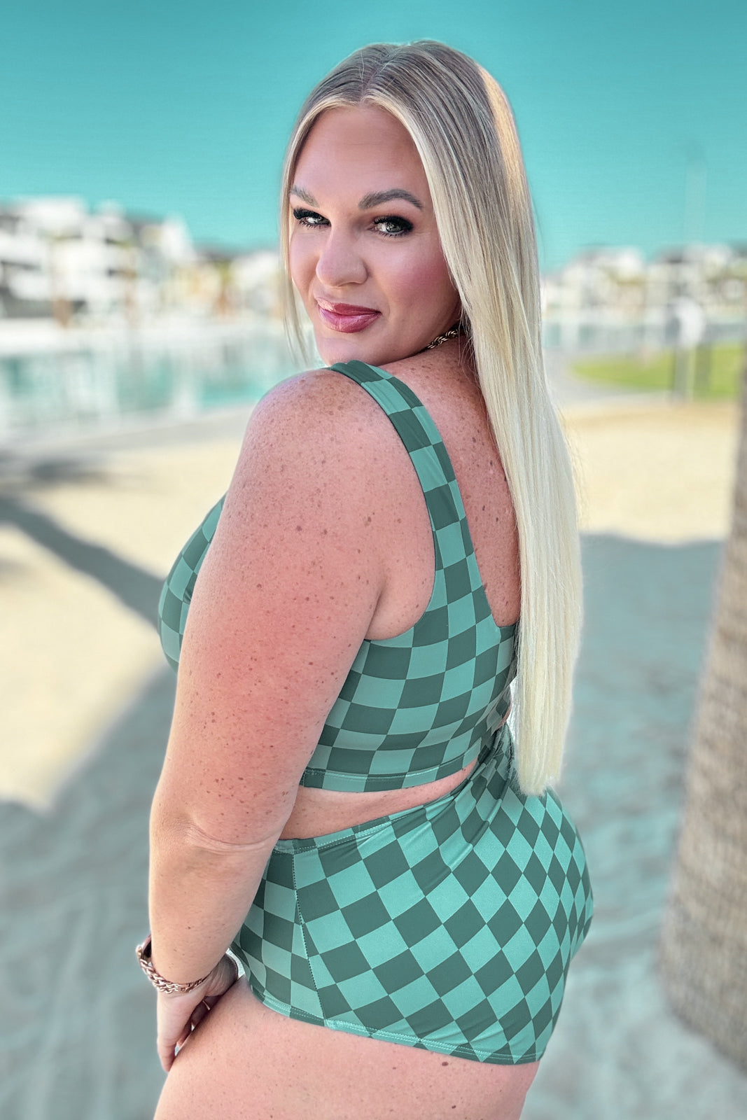 Bali Checkered Swim Top - Southern Divas Boutique