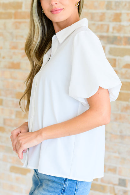 A Sixth Sense Balloon Sleeve Blouse - Southern Divas Boutique