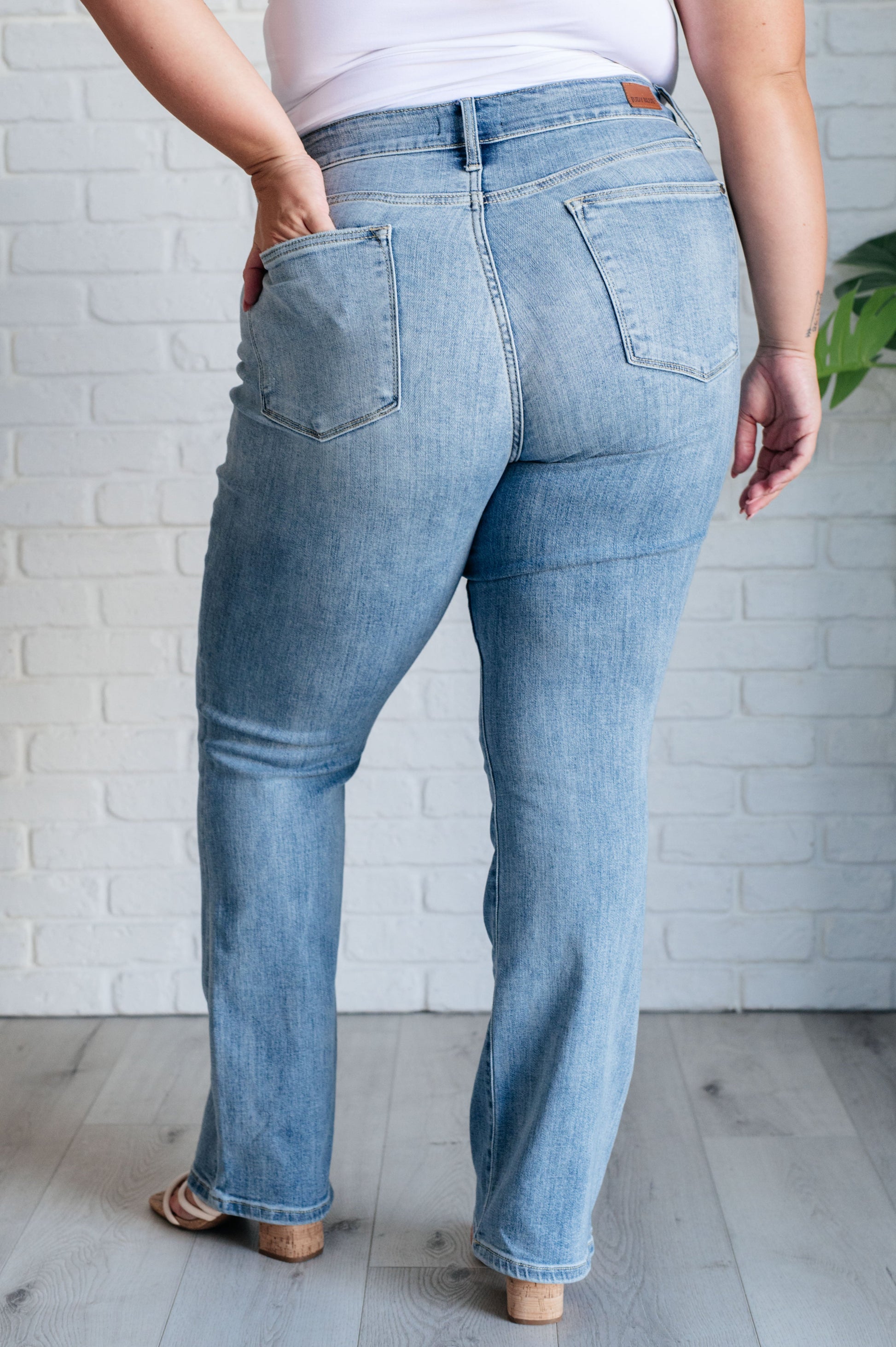 Alana Mid Rise Clean Bootcut Jeans - Southern Divas Boutique