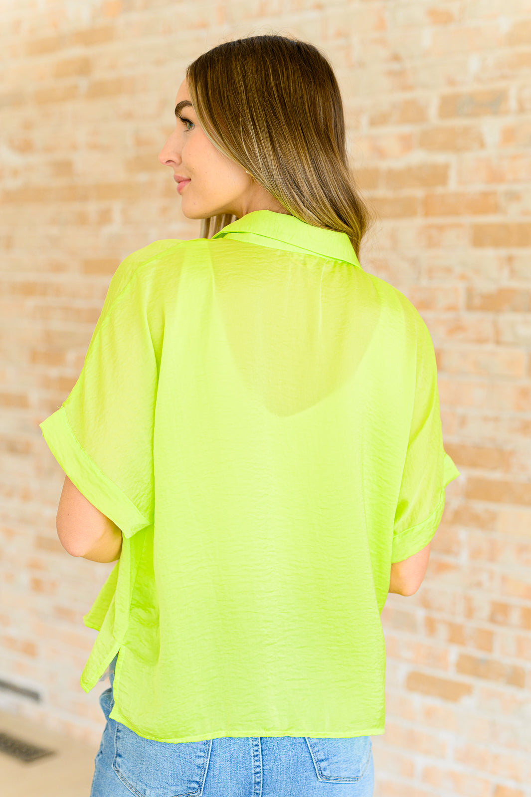 Bright Idea Button Down in Citrus - Southern Divas Boutique