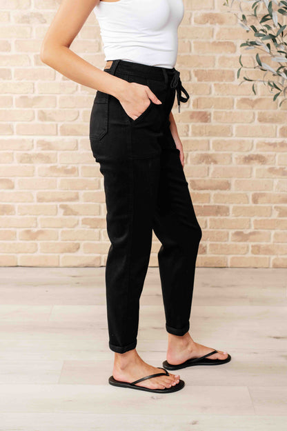 Carmen Double Cuff Joggers in Black - Southern Divas Boutique