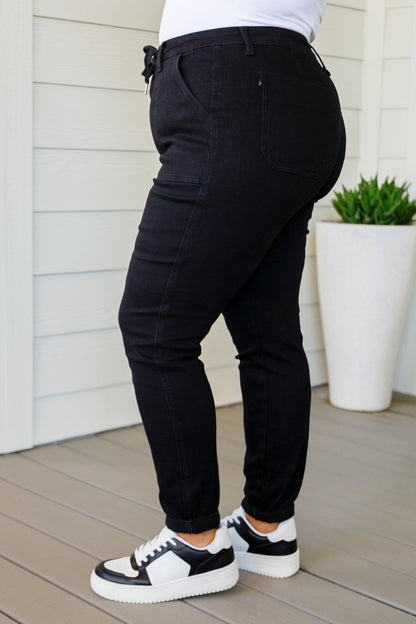 Carmen Double Cuff Joggers in Black - Southern Divas Boutique