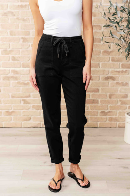 Carmen Double Cuff Joggers in Black - Southern Divas Boutique