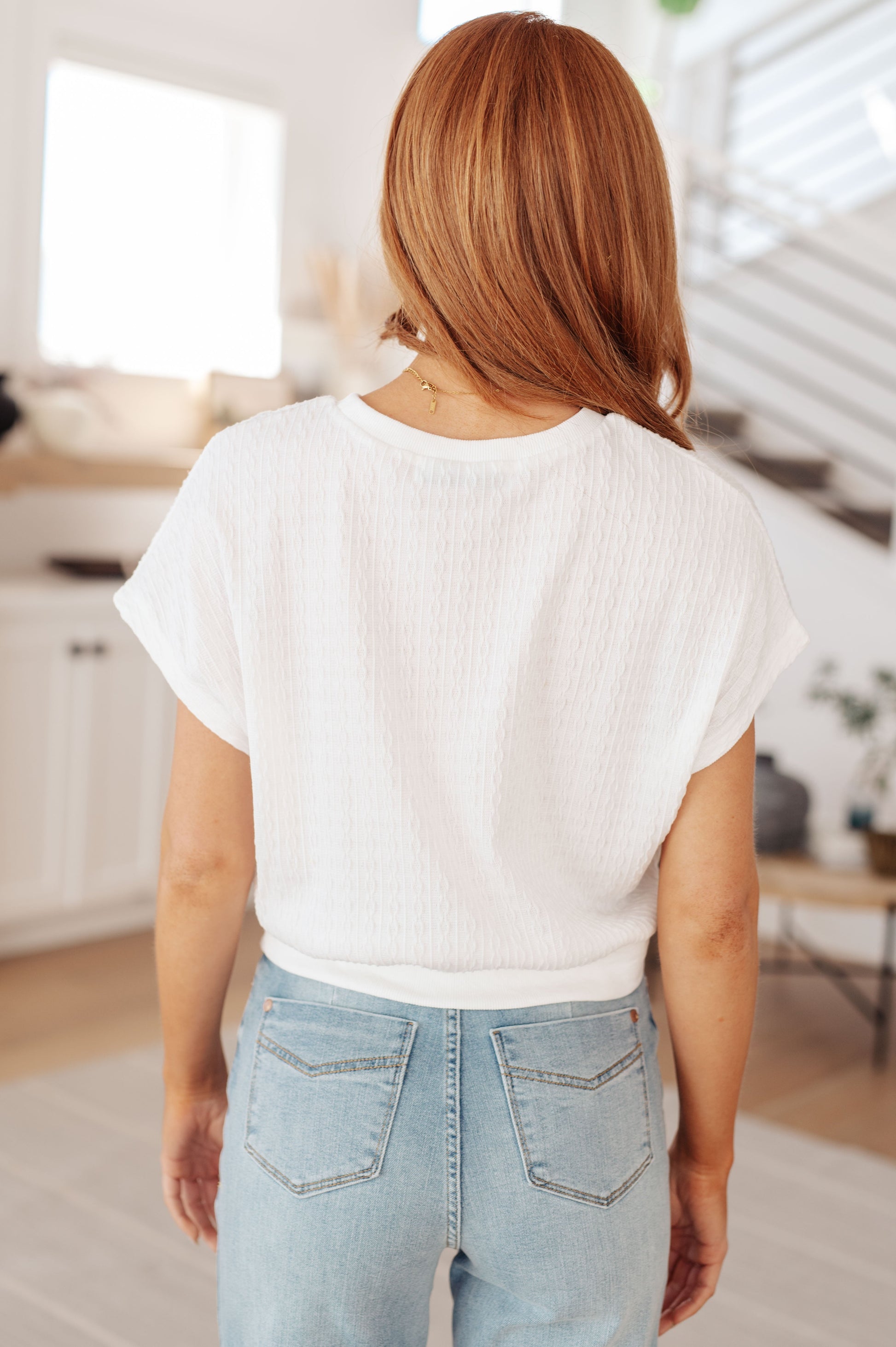 Clearly Classic Short Sleeve Top in White - Southern Divas Boutique