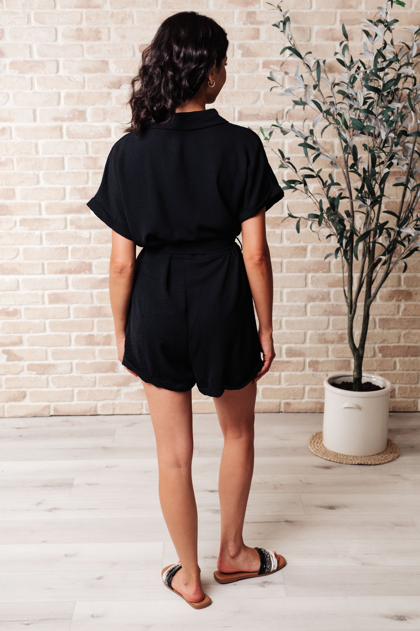 Don't Worry 'Bout a Thing V-Neck Romper - Southern Divas Boutique