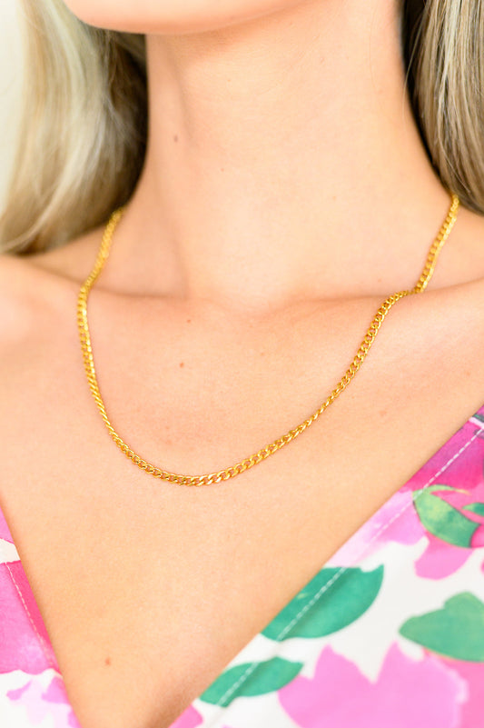 Eagerly Waiting Gold Plated Chain Necklace - Southern Divas Boutique