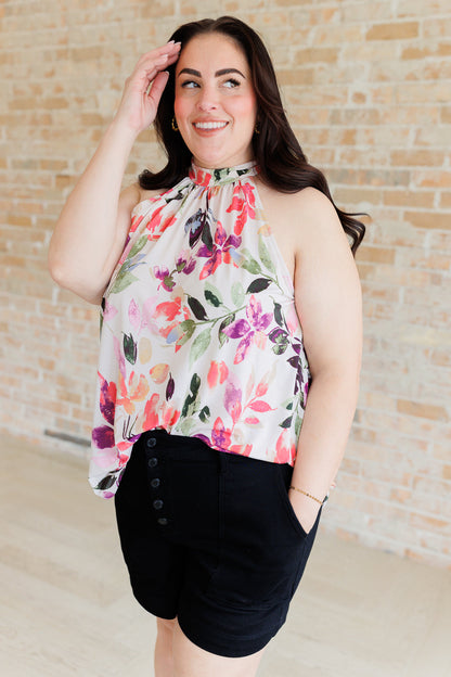 Feeling Lovely Floral Halter Blouse - Southern Divas Boutique