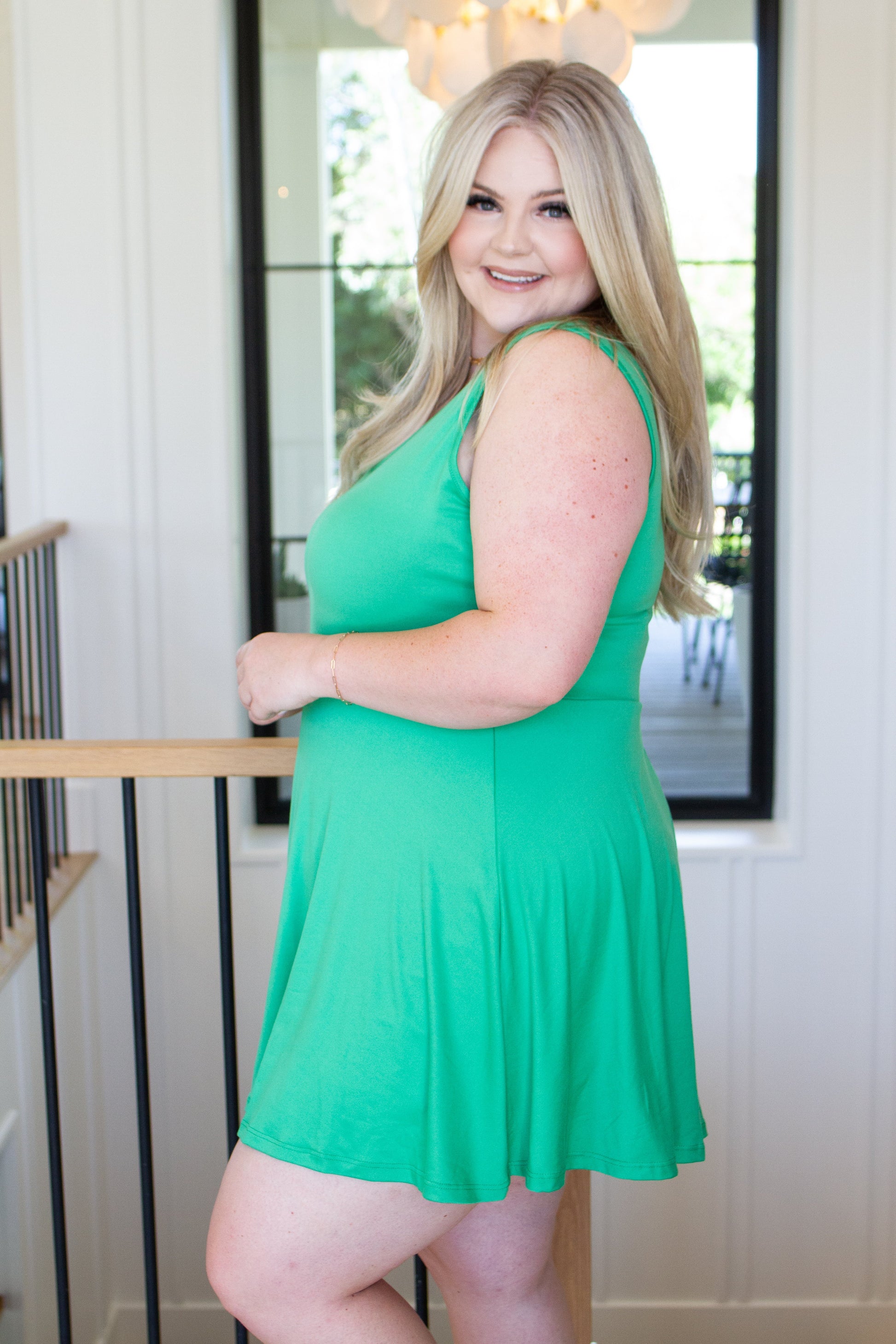 Gorgeous in Green Sleeveless Skort Dress - Southern Divas Boutique