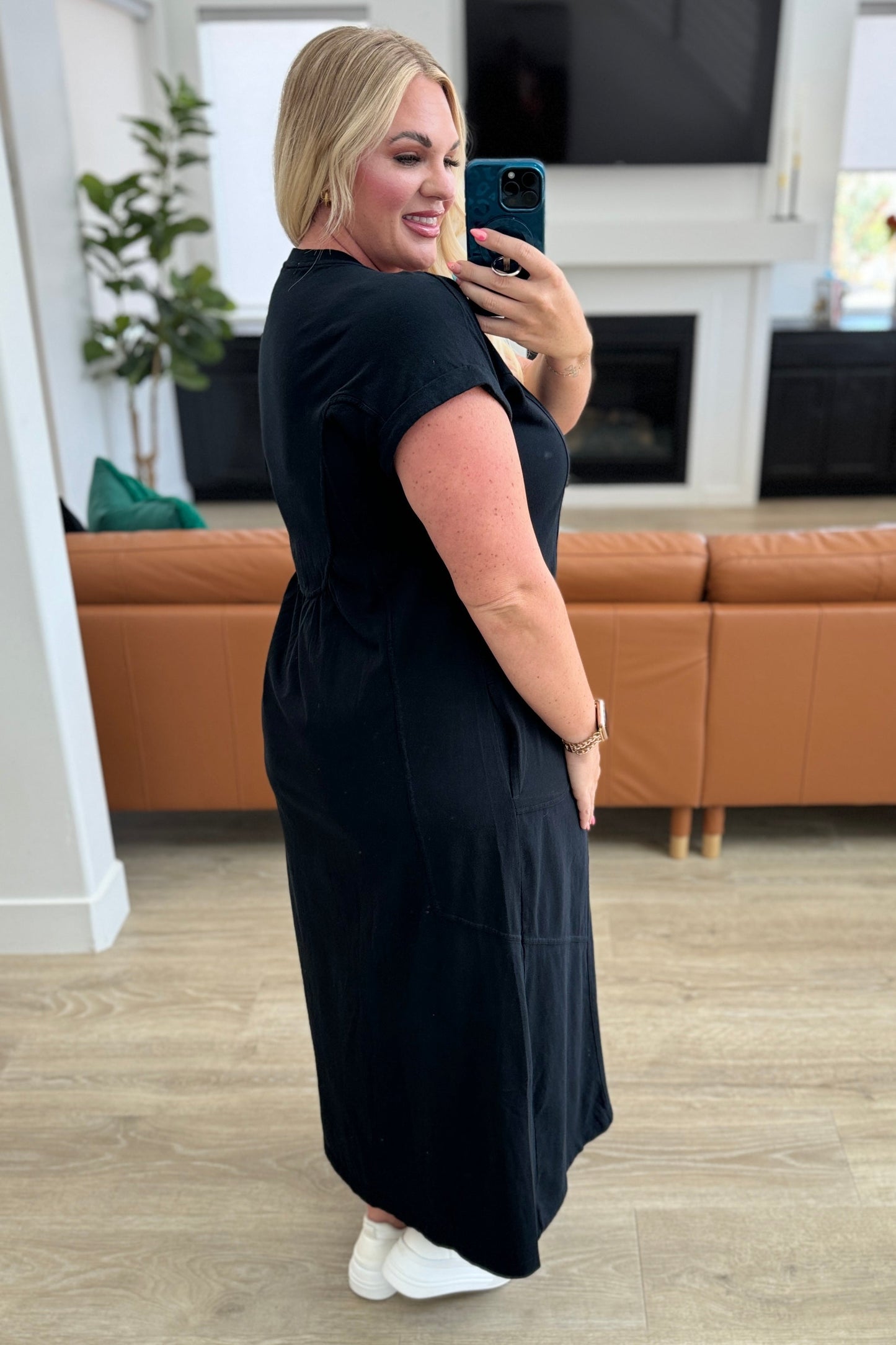 Modern Maritime Shift Maxi Dress in Black - Southern Divas Boutique