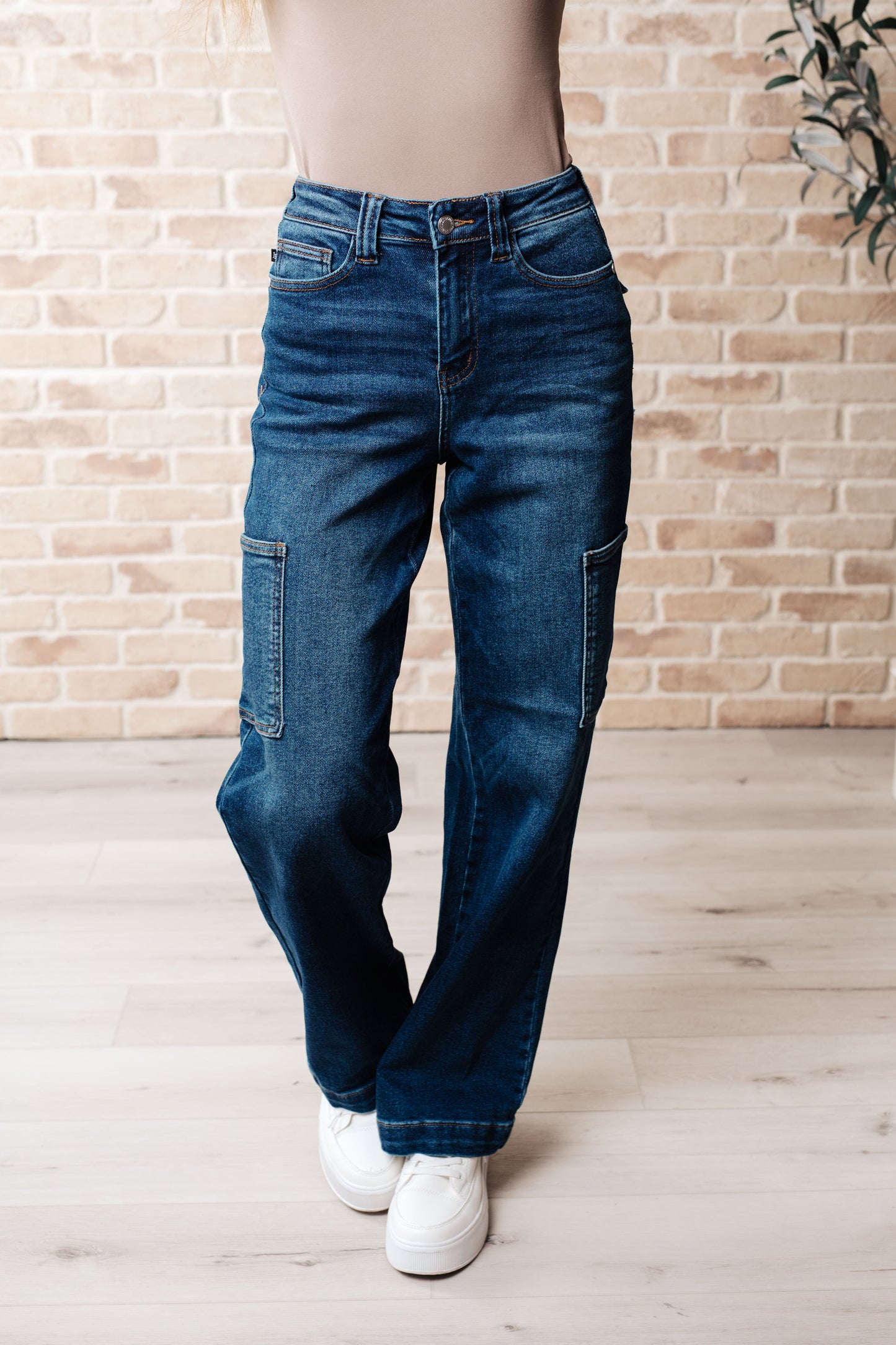 Leila High Rise Cargo Straight Jeans - Southern Divas Boutique