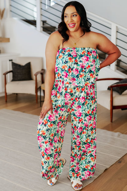 Life of the Party Floral Jumpsuit in Green - Southern Divas Boutique