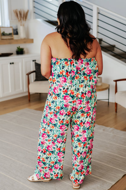 Life of the Party Floral Jumpsuit in Green - Southern Divas Boutique