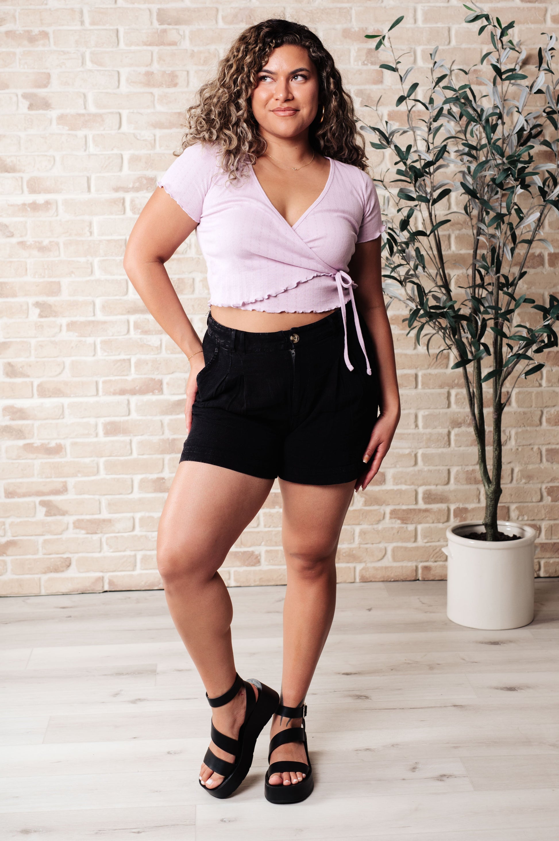 Mind Over Matter Pleated Shorts in Black - Southern Divas Boutique