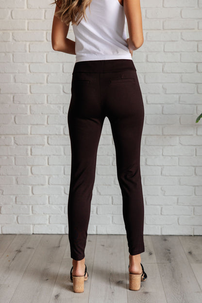 Maddie Skinny 28" Pants in Chocolate - Southern Divas Boutique