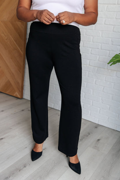 Maddie Straight Leg Pants in Black - Southern Divas Boutique