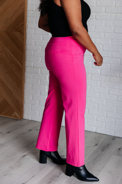 Maddie Straight Leg Pants in Hot Pink - Southern Divas Boutique