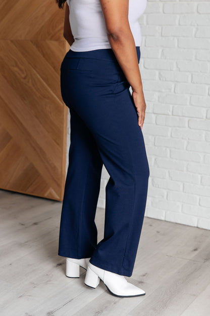 Maddie Straight Leg Pants in Navy - Southern Divas Boutique