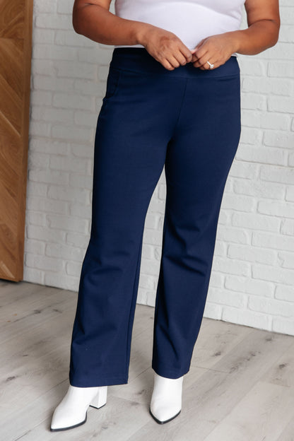 Maddie Straight Leg Pants in Navy - Southern Divas Boutique