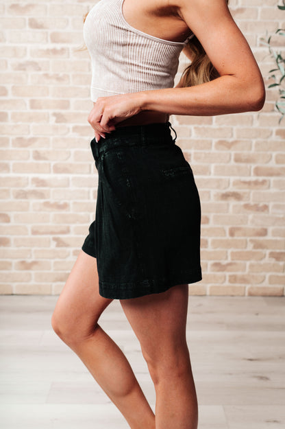 Mind Over Matter Pleated Shorts in Black - Southern Divas Boutique