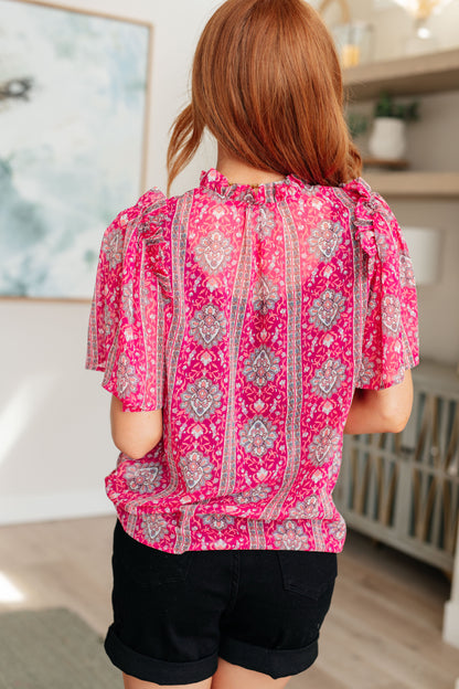 Moments Like This V-Neck Bell Sleeve Blouse - Southern Divas Boutique