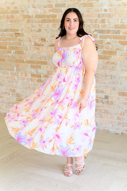 Pastel Petals Floral Midi Dress - Southern Divas Boutique