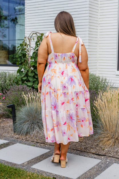 Pastel Petals Floral Midi Dress - Southern Divas Boutique