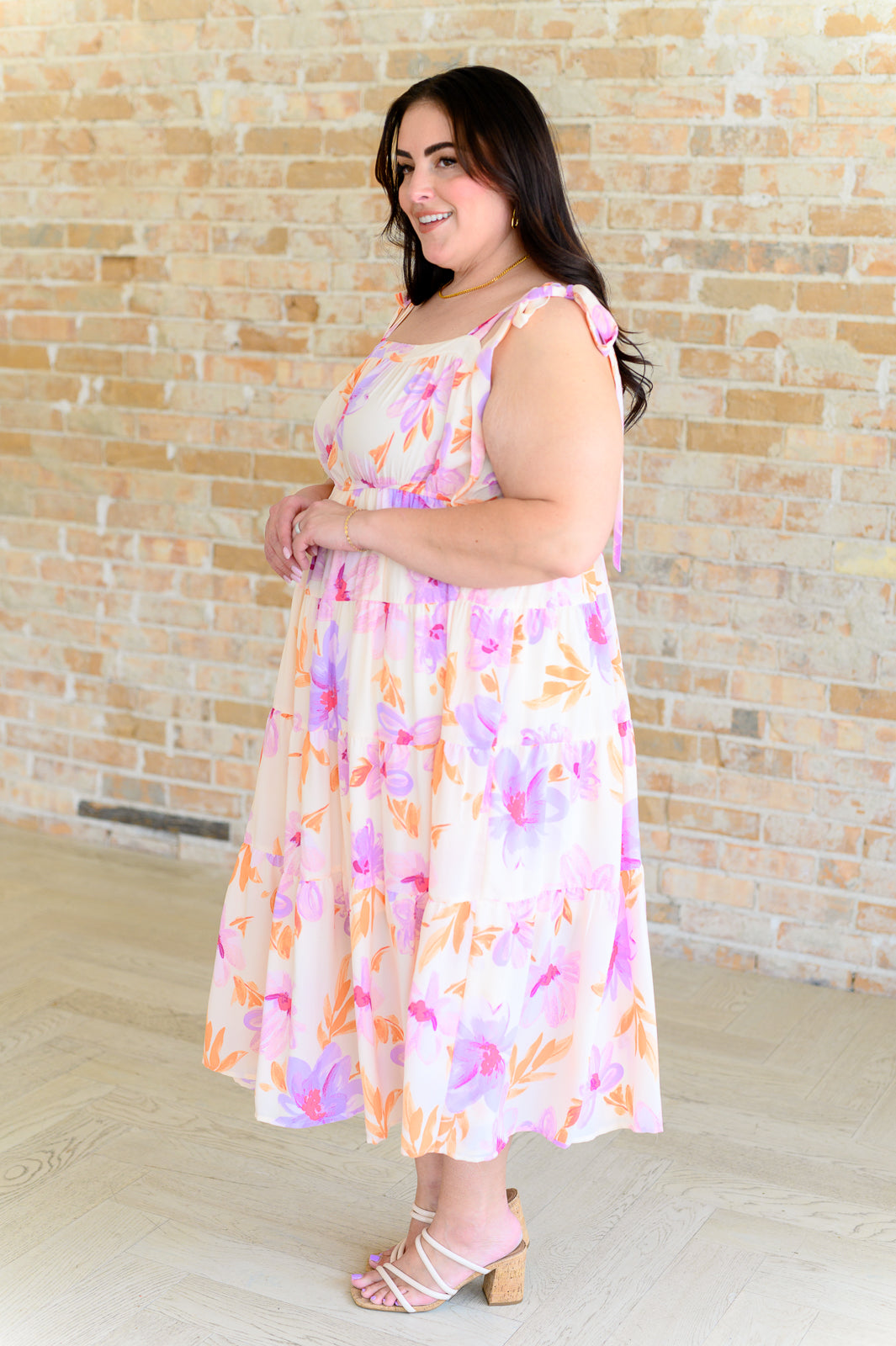 Pastel Petals Floral Midi Dress - Southern Divas Boutique