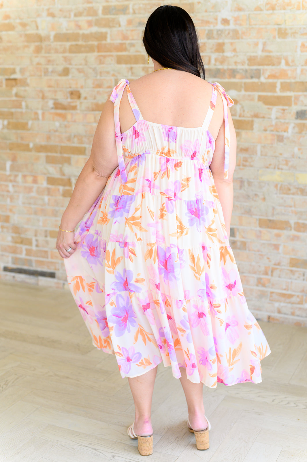 Pastel Petals Floral Midi Dress - Southern Divas Boutique