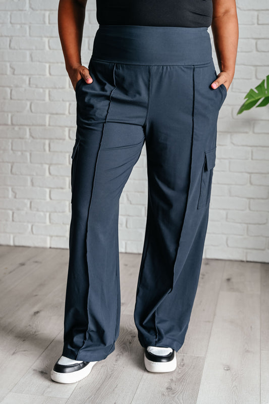 Race to Relax Cargo Pants in Nocturnal Navy - Southern Divas Boutique