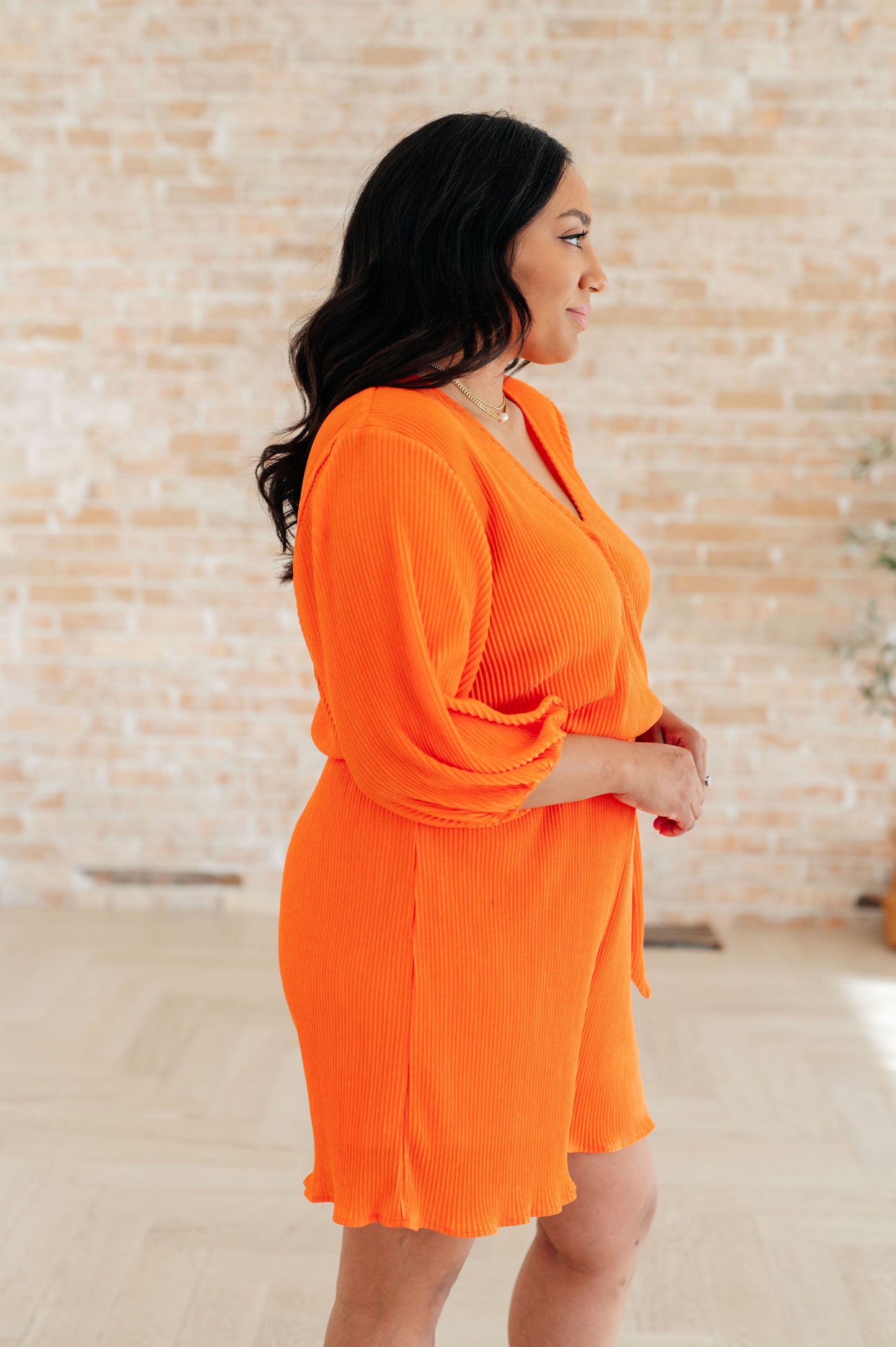 Roll With me Romper in Tangerine - Southern Divas Boutique