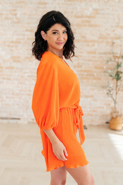 Roll With me Romper in Tangerine - Southern Divas Boutique