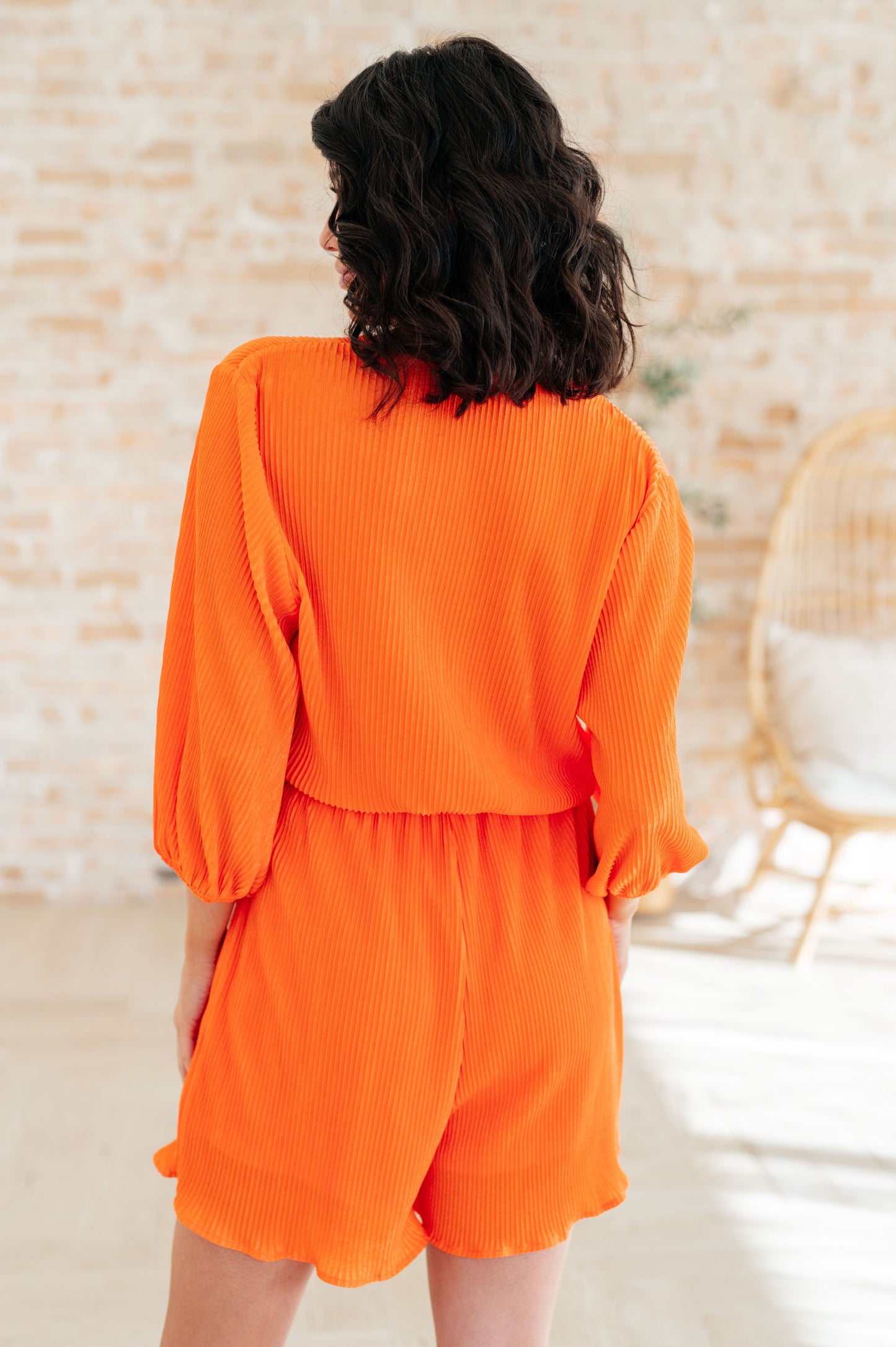 Roll With me Romper in Tangerine - Southern Divas Boutique