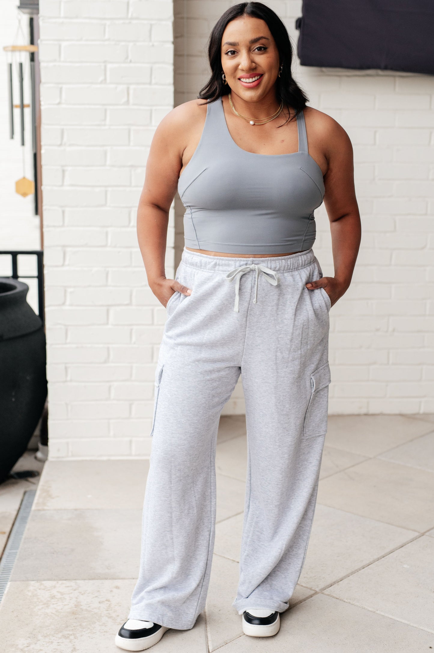 Doing it For Me Asymmetrical Tank in Rhino Grey - Southern Divas Boutique