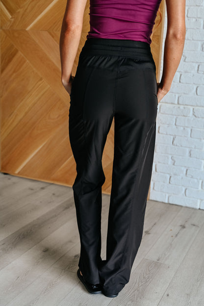 Runner's High Drawstring Joggers in Black - Southern Divas Boutique