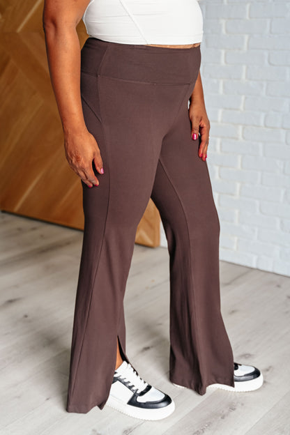 Stamina Stride Flare Leggings in Espresso - Southern Divas Boutique