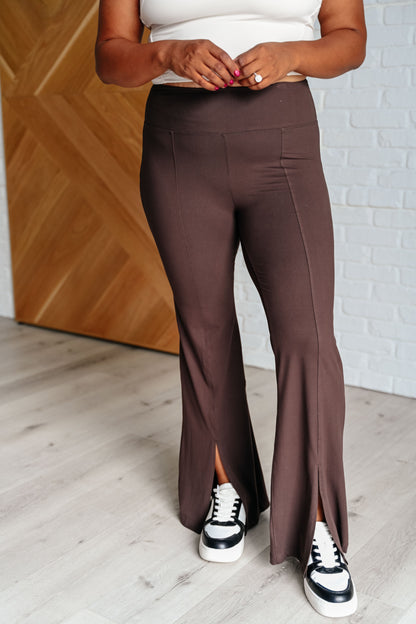 Stamina Stride Flare Leggings in Espresso - Southern Divas Boutique