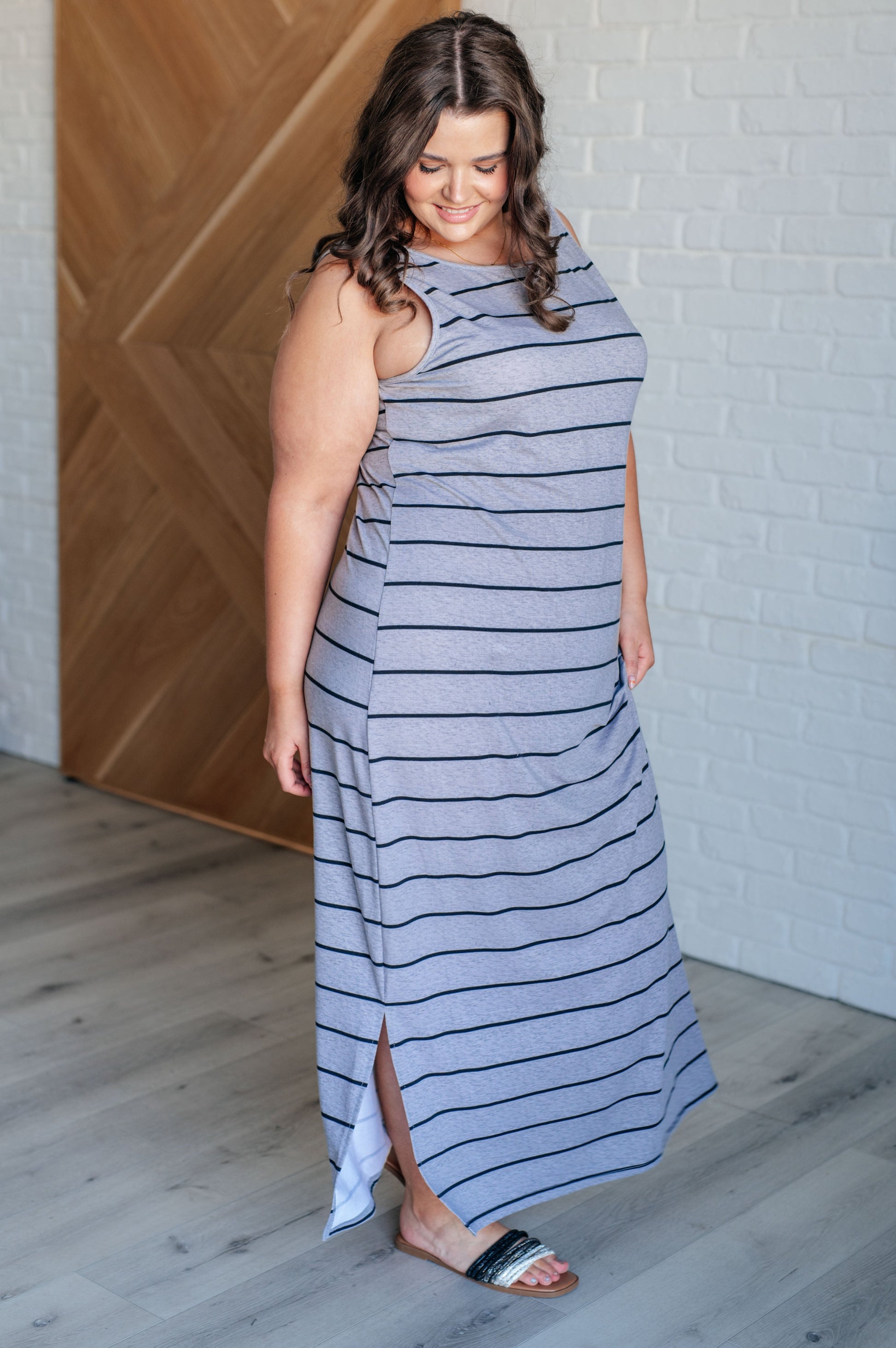 Still Got It Sleeveless Maxi In Gray - Southern Divas Boutique