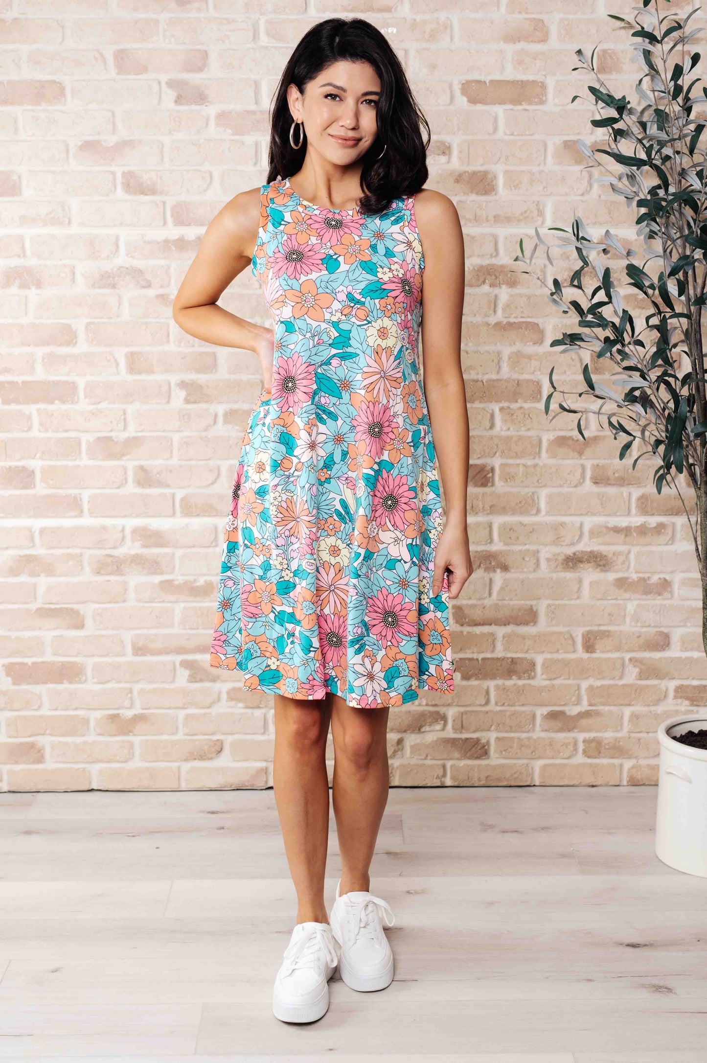 Summer Garden Sleeveless Swing Dress - Southern Divas Boutique