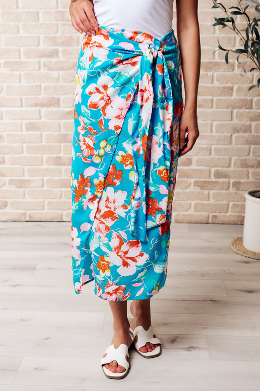 Take Me Outside Wrap Around Skirt in Blue - Southern Divas Boutique