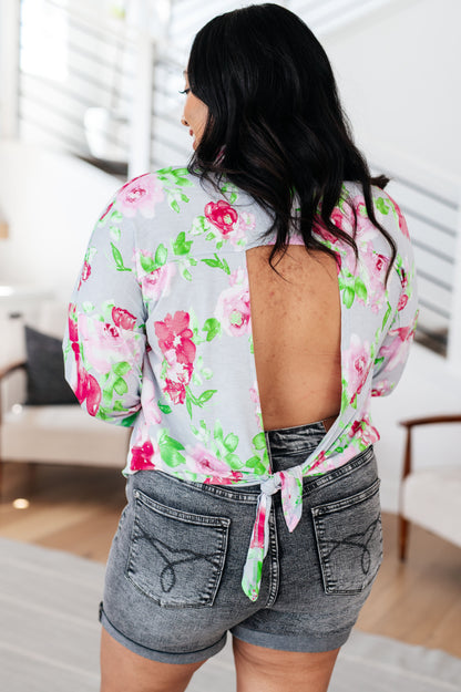 Thinking On It Open Back Floral Top - Southern Divas Boutique