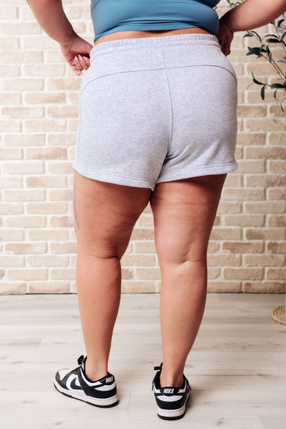 We're Only Getting Better Drawstring Shorts in Grey - Southern Divas Boutique