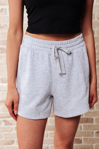 We're Only Getting Better Drawstring Shorts in Grey - Southern Divas Boutique