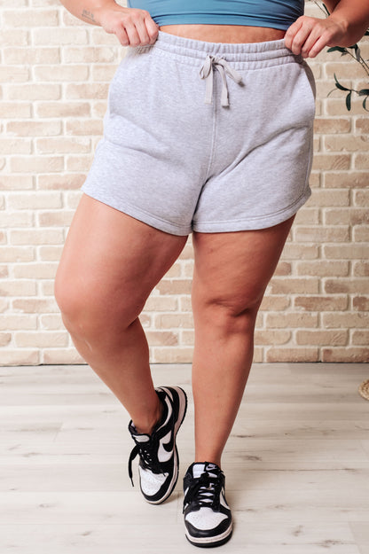 We're Only Getting Better Drawstring Shorts in Grey - Southern Divas Boutique