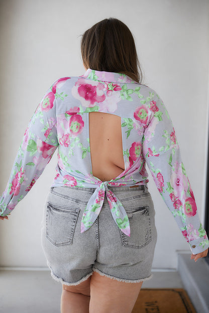 Thinking On It Open Back Floral Top - Southern Divas Boutique