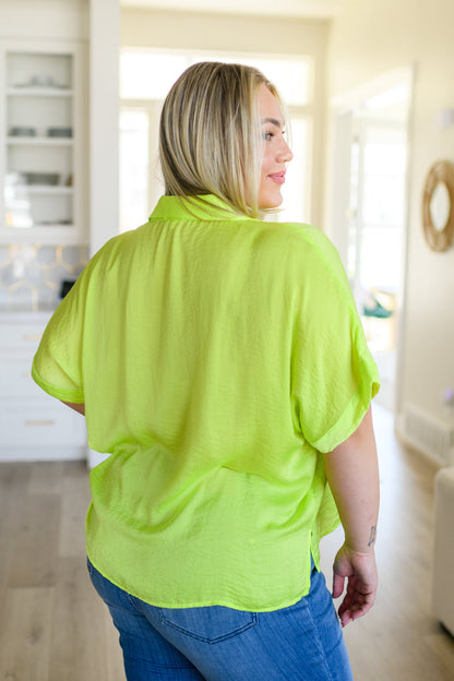 Bright Idea Button Down in Citrus - Southern Divas Boutique