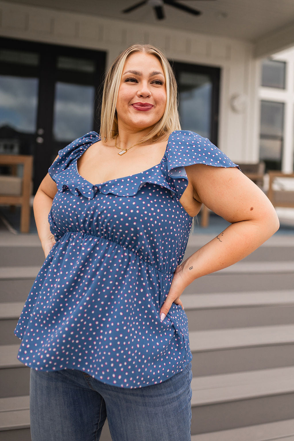 Connect the Dots Peplum Blouse - Southern Divas Boutique