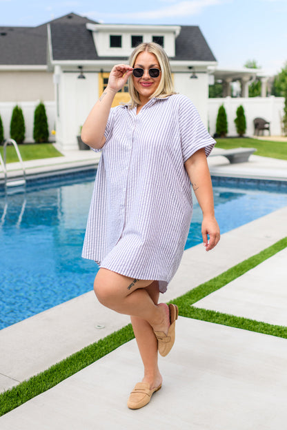 Cornelia Striped Shirt Dress - Southern Divas Boutique