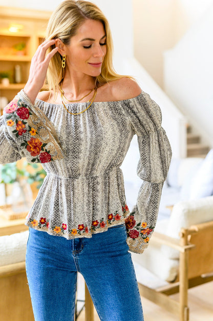 Don't Tempt Me Embroidered Blouse - Southern Divas Boutique