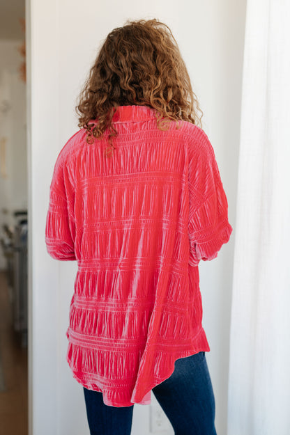 Feeling Fuchsia Velvet Button Down - Southern Divas Boutique